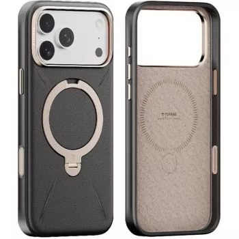 Etui na telefon Torras Spin Vegskin Series dla iPhone 17 Pro — czarne