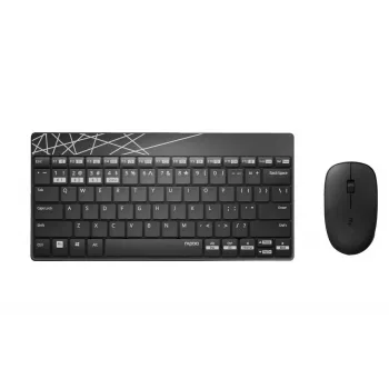 Zestaw klawiatura i mysz Rapoo 8000M Universal Bluetooth QWERTZ Niemiecki Czarny