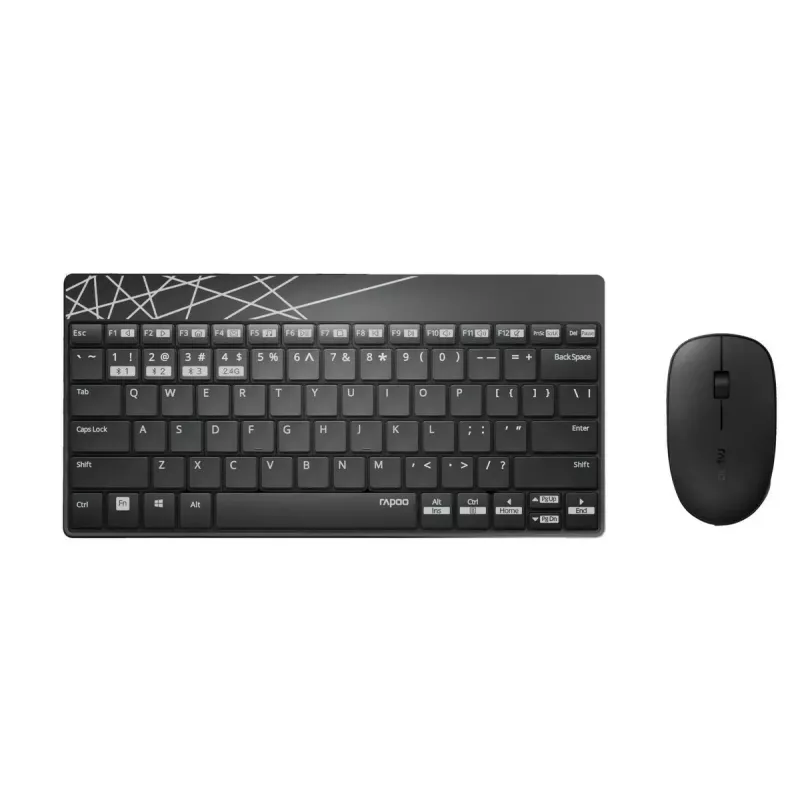 Zestaw klawiatura i mysz Rapoo 8000M Universal Bluetooth QWERTZ Niemiecki Czarny
