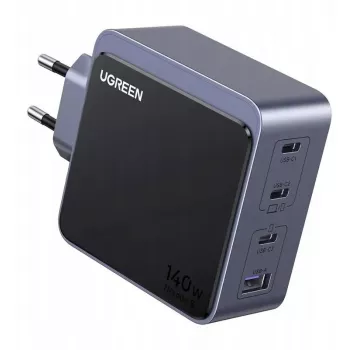 Ładowarka ścienna UGREEN X570 140W 4-portowa szybka ładowarka GaN EU — 4 porty USB-C/USB-A, technologia GaN, maks. 140 W