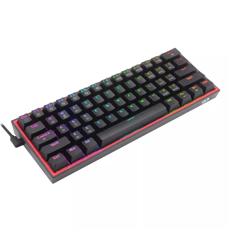 Klawiatura REDRAGON FIZZ PRO K616-RGB B Gaming USB RF Wireless Bluetooth QWERTY Czarno-czerwona