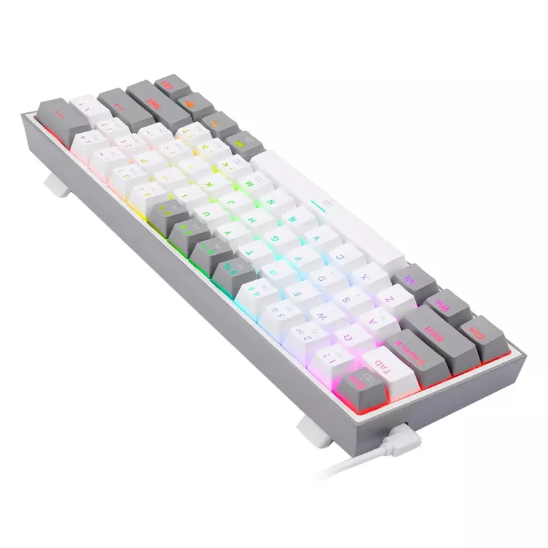 Klawiatura mechaniczna REDRAGON K617-RGB Fizz przewodowa USB szaro-biała