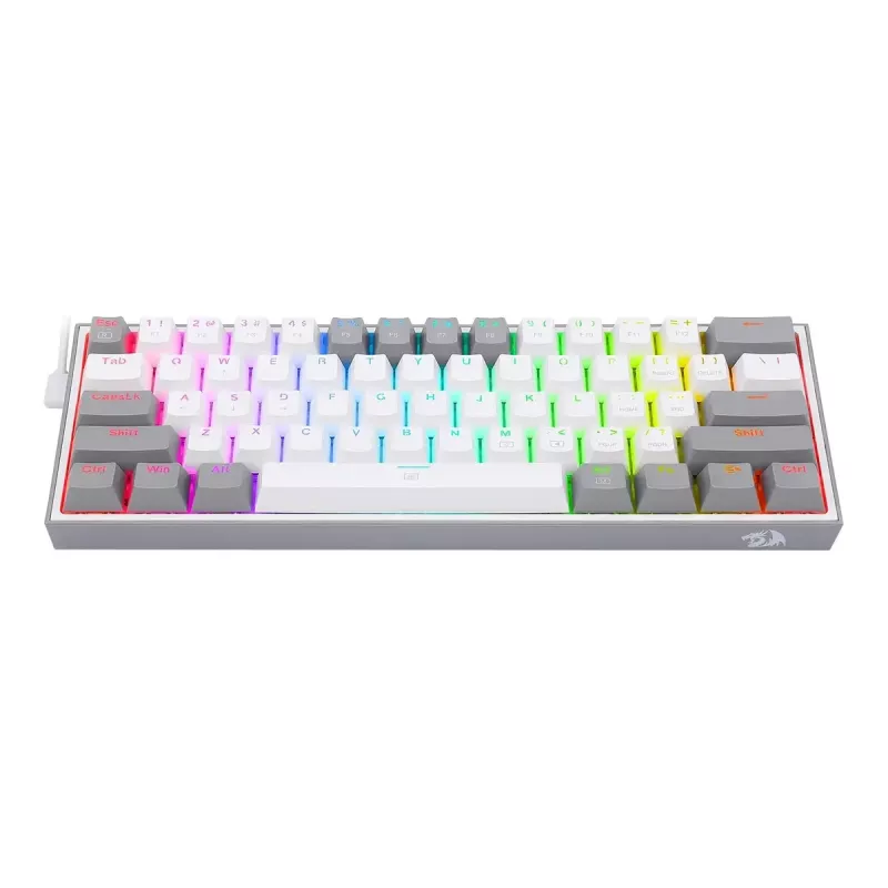Klawiatura mechaniczna REDRAGON K617-RGB Fizz przewodowa USB szaro-biała
