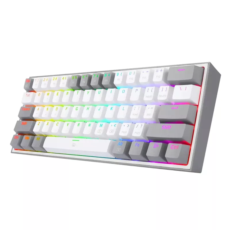 Klawiatura mechaniczna REDRAGON K617-RGB Fizz przewodowa USB szaro-biała