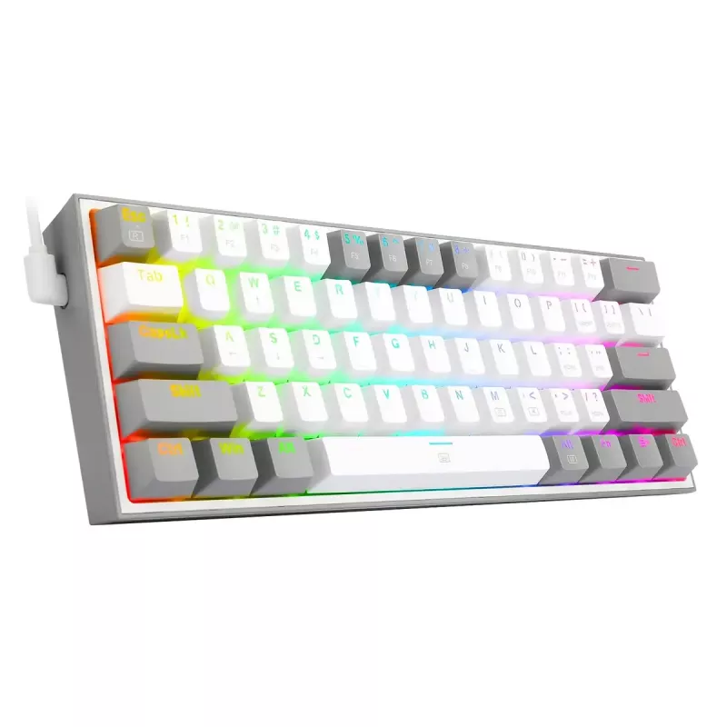 Klawiatura mechaniczna REDRAGON K617-RGB Fizz przewodowa USB szaro-biała