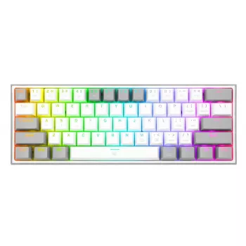 Klawiatura mechaniczna REDRAGON K617-RGB Fizz przewodowa USB szaro-biała