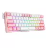 Klawiatura mechaniczna REDRAGON K617-Fizz RGB — przewodowa USB, różowo-biała, kabel 1,5 m
