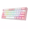 Klawiatura mechaniczna REDRAGON K617-Fizz RGB — przewodowa USB, różowo-biała, kabel 1,5 m