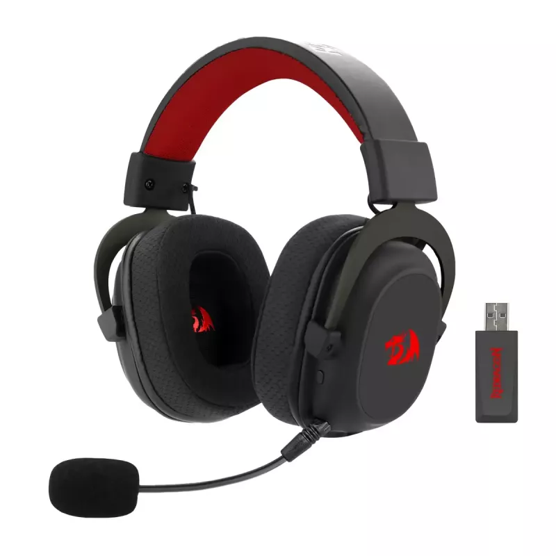 Przewodowe słuchawki nauszne Bluetooth REDRAGON H510 Zeus Pro RGB — 20–20000 Hz, kabel 1,8 m, czarne