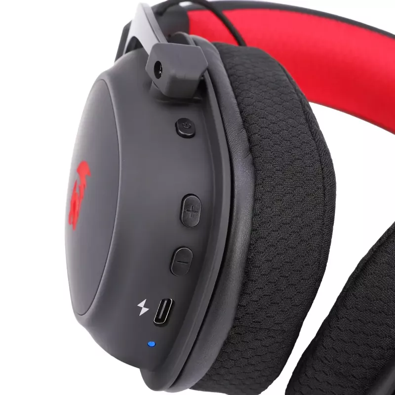 Przewodowe słuchawki nauszne Bluetooth REDRAGON H510 Zeus Pro RGB — 20–20000 Hz, kabel 1,8 m, czarne