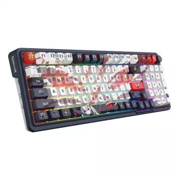 Klawiatura mechaniczna REDRAGON K686AK-RGB-PRO — RF Wireless + USB, Navy biały, kabel 1,5 m