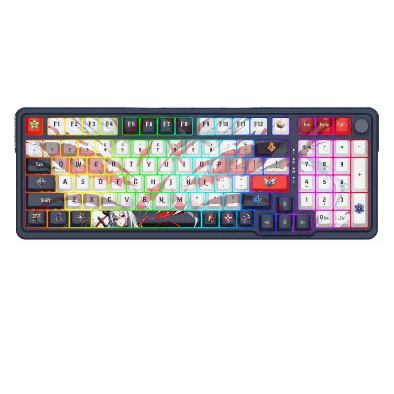 Klawiatura mechaniczna REDRAGON K686AK-RGB-PRO — RF Wireless + USB, Navy biały, kabel 1,5 m