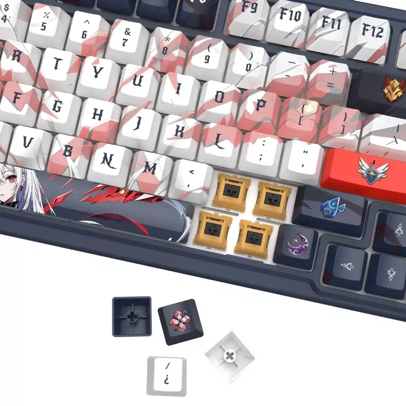 Klawiatura mechaniczna REDRAGON K686AK-RGB-PRO — RF Wireless + USB, Navy biały, kabel 1,5 m