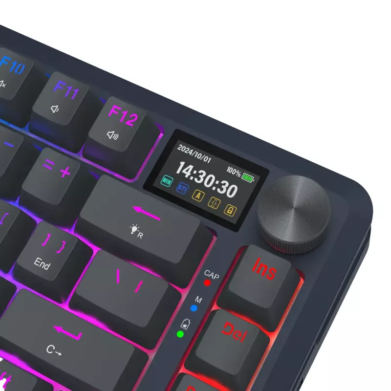 Klawiatura mechaniczna REDRAGON K708-RGB-PRO z USB, RF Wireless i Bluetooth, kabel 1,5 m, czarna, 0,76 kg