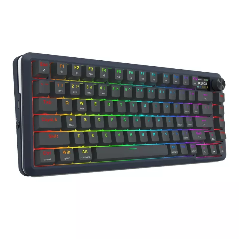 Klawiatura mechaniczna REDRAGON K708-RGB-PRO z USB, RF Wireless i Bluetooth, kabel 1,5 m, czarna, 0,76 kg