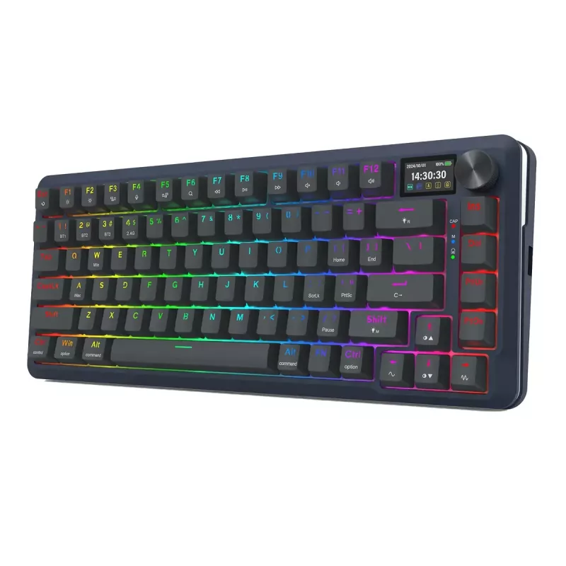 Klawiatura mechaniczna REDRAGON K708-RGB-PRO z USB, RF Wireless i Bluetooth, kabel 1,5 m, czarna, 0,76 kg
