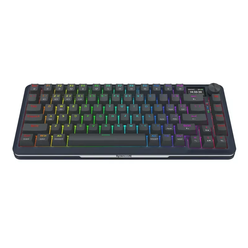 Klawiatura mechaniczna REDRAGON K708-RGB-PRO z USB, RF Wireless i Bluetooth, kabel 1,5 m, czarna, 0,76 kg