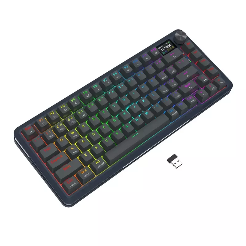 Klawiatura mechaniczna REDRAGON K708-RGB-PRO z USB, RF Wireless i Bluetooth, kabel 1,5 m, czarna, 0,76 kg