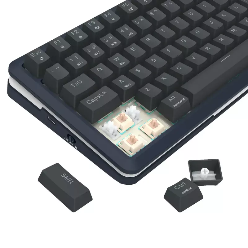 Klawiatura mechaniczna REDRAGON K708-RGB-PRO z USB, RF Wireless i Bluetooth, kabel 1,5 m, czarna, 0,76 kg