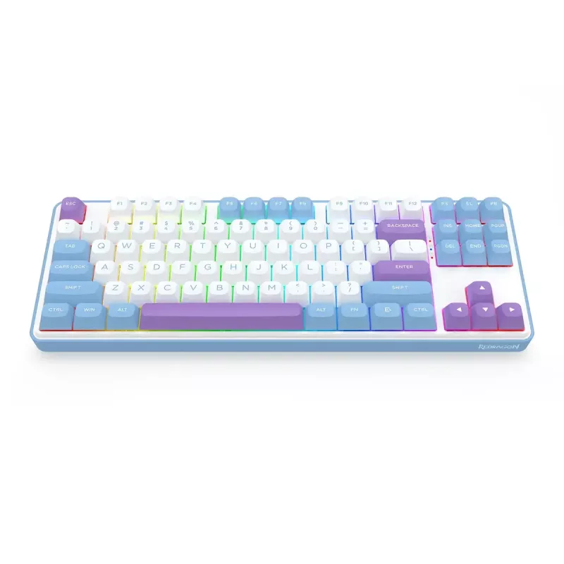 Klawiatura mechaniczna REDRAGON K707WBP-RGB-PRO przewodowa USB niebiesko-biała