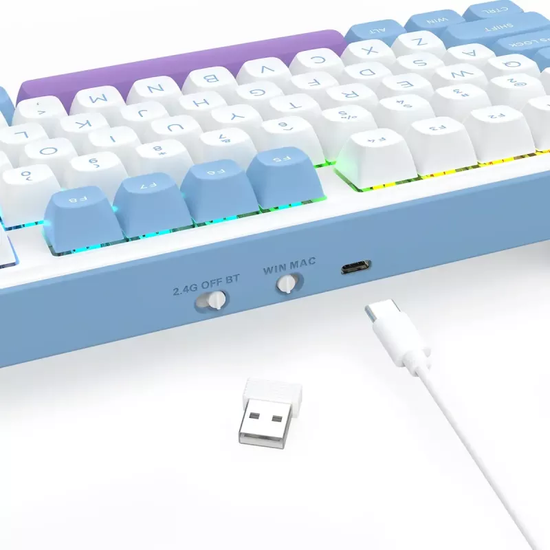 Klawiatura mechaniczna REDRAGON K707WBP-RGB-PRO przewodowa USB niebiesko-biała