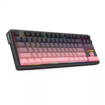 Klawiatura mechaniczna REDRAGON Antonium Pro K728SP-RGB-PRO — USB, bezprzewodowa RF, Bluetooth, czarno-różowa