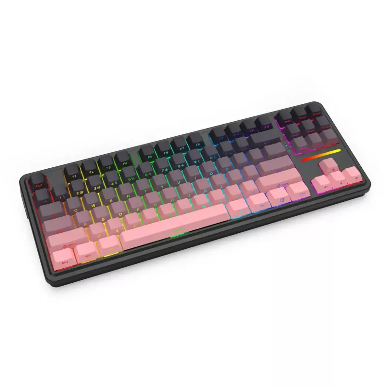 Klawiatura mechaniczna REDRAGON Antonium Pro K728SP-RGB-PRO — USB, bezprzewodowa RF, Bluetooth, czarno-różowa