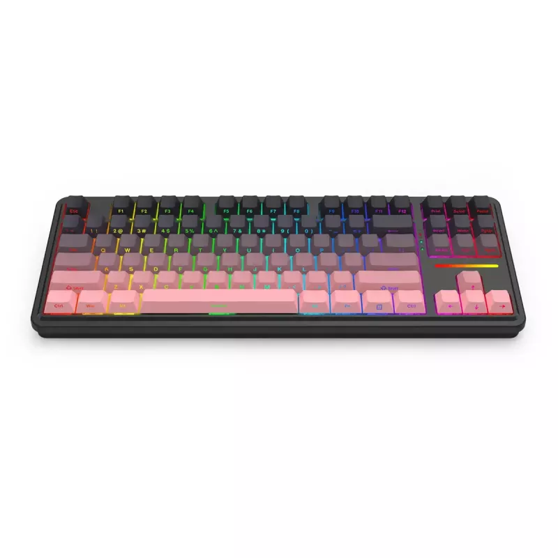 Klawiatura mechaniczna REDRAGON Antonium Pro K728SP-RGB-PRO — USB, bezprzewodowa RF, Bluetooth, czarno-różowa