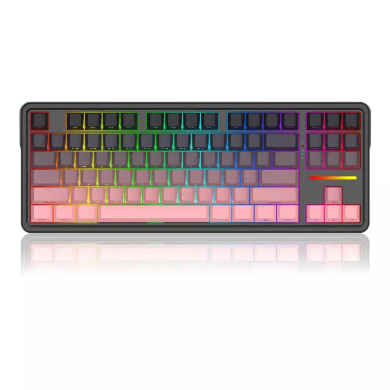 Klawiatura mechaniczna REDRAGON Antonium Pro K728SP-RGB-PRO — USB, bezprzewodowa RF, Bluetooth, czarno-różowa