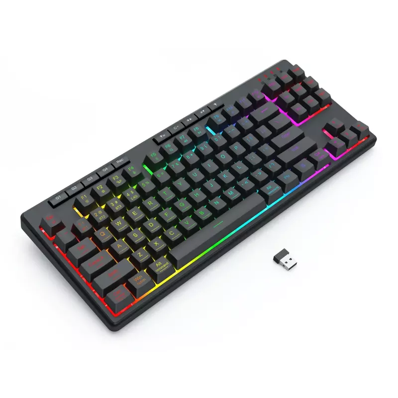 REDRAGON K516RGB-PRO SHIVA PRO 87 klawiatura USB RF bezprzewodowa Bluetooth czarna