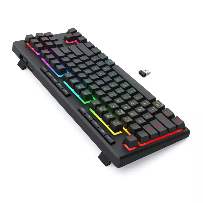 REDRAGON K516RGB-PRO SHIVA PRO 87 klawiatura USB RF bezprzewodowa Bluetooth czarna