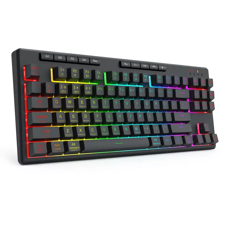 REDRAGON K516RGB-PRO SHIVA PRO 87 klawiatura USB RF bezprzewodowa Bluetooth czarna
