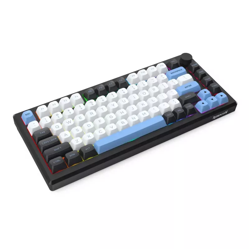 Klawiatura REDRAGON K732WLB-RGB-PRO URANUS PRO — 65% mechaniczna, USB + RF bezprzewodowa + Bluetooth, QWERTY, układy angielskie, kabel 1,5 m, Czarna/Biała