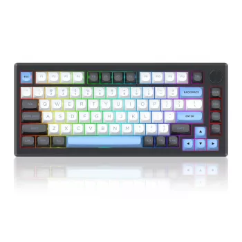 Klawiatura REDRAGON K732WLB-RGB-PRO URANUS PRO — 65% mechaniczna, USB + RF bezprzewodowa + Bluetooth, QWERTY, układy angielskie, kabel 1,5 m, Czarna/Biała