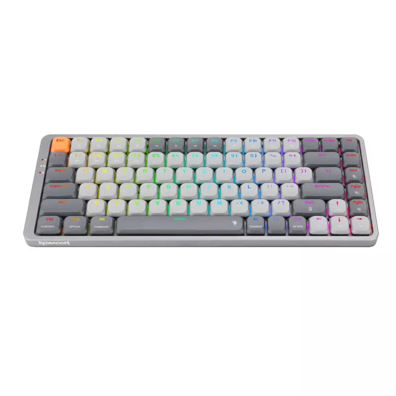 Klawiatura mechaniczna REDRAGON K652GG-RGB-PRO przewodowa bezprzewodowa Bluetooth szara