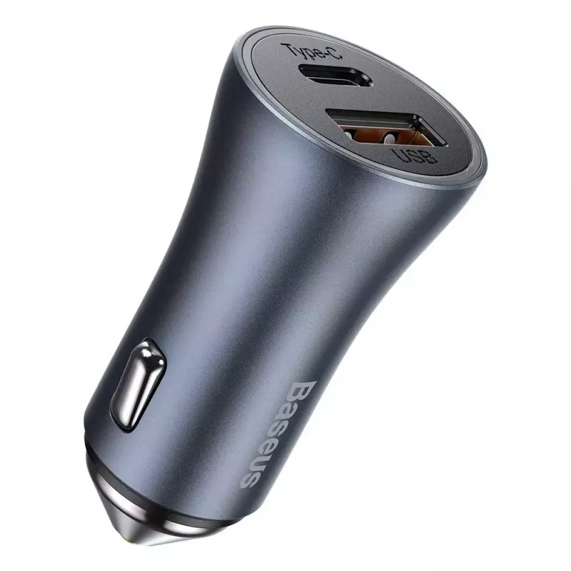 Ładowarka samochodowa Baseus TZCCJD-0G 40W ciemnoszary — adapter USB do gniazda zapalniczki, moc 40W