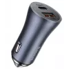 Ładowarka samochodowa Baseus TZCCJD-0G 40W ciemnoszary — adapter USB do gniazda zapalniczki, moc 40W