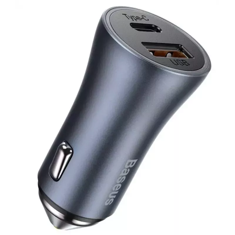 Ładowarka samochodowa Baseus TZCCJD-0G 40W ciemnoszary — adapter USB do gniazda zapalniczki, moc 40W