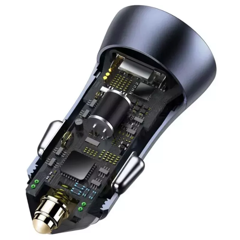 Ładowarka samochodowa Baseus TZCCJD-0G 40W ciemnoszary — adapter USB do gniazda zapalniczki, moc 40W
