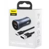 Ładowarka samochodowa Baseus TZCCJD-0G 40W ciemnoszary — adapter USB do gniazda zapalniczki, moc 40W