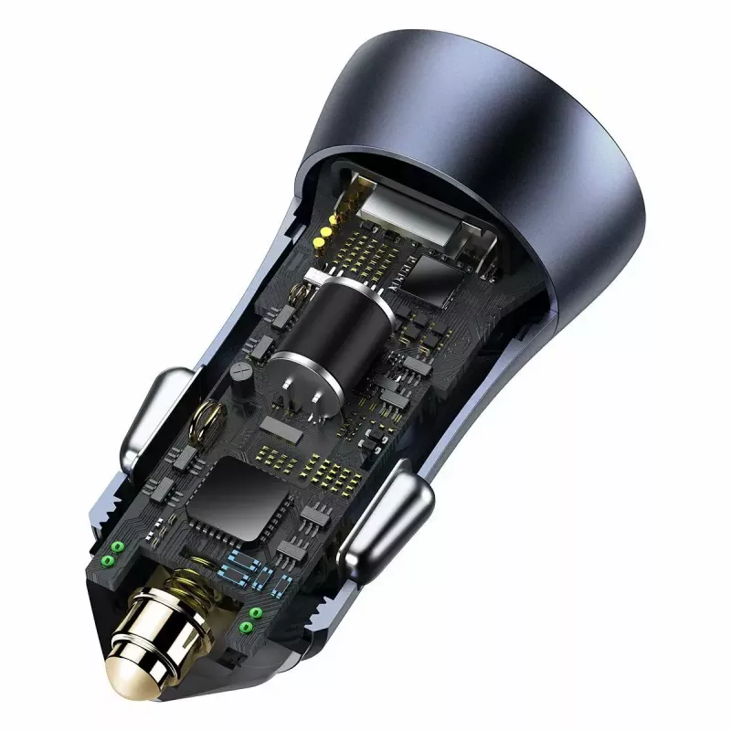 Ładowarka samochodowa Baseus TZCCJD-0G 40W ciemnoszary — adapter USB do gniazda zapalniczki, moc 40W