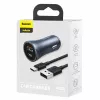 Ładowarka samochodowa Baseus TZCCJD-0G 40W ciemnoszary — adapter USB do gniazda zapalniczki, moc 40W