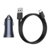 Ładowarka samochodowa Baseus TZCCJD-0G 40W ciemnoszary — adapter USB do gniazda zapalniczki, moc 40W