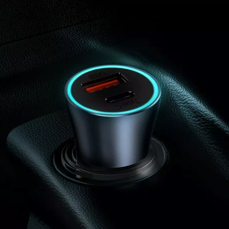 Ładowarka samochodowa Baseus TZCCJD-0G 40W ciemnoszary — adapter USB do gniazda zapalniczki, moc 40W