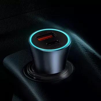 Ładowarka samochodowa Baseus TZCCJD-0G 40W ciemnoszary — adapter USB do gniazda zapalniczki, moc 40W