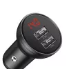 Samochodowa ładowarka USB Baseus AB2XUSBAKBK — 2× USB 2.0, 4,8 A, zasilanie z gniazda zapalniczki, czarno-szara
