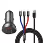 Samochodowa ładowarka USB Baseus AB2XUSBAKBK — 2× USB 2.0, 4,8 A, zasilanie z gniazda zapalniczki, czarno-szara