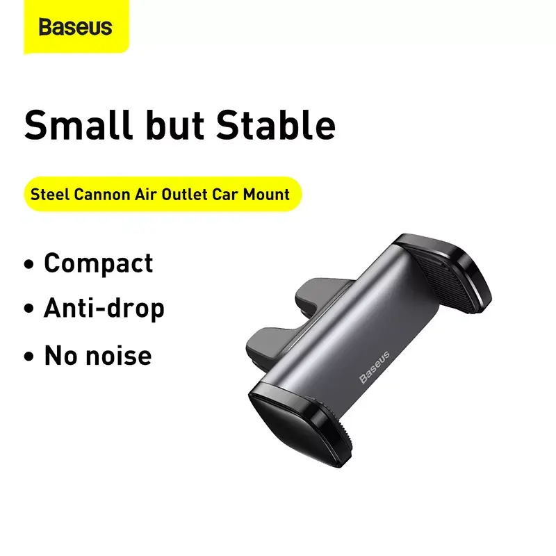 Active holder Baseus Steel Cannon Mobile phone Czarny srebrny