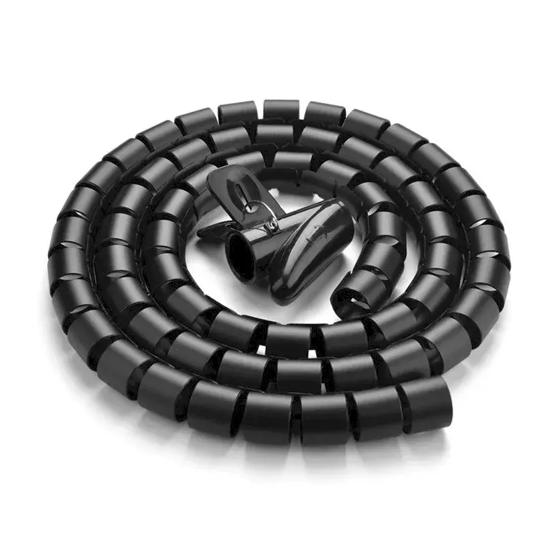 Organizer kabli UGREEN Spiral Czarny — spiralny oplot kablowy, 1 szt.