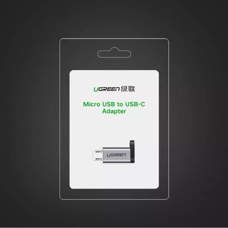 Adapter USB UGREEN USB-C na microUSB szary, lekki 0,4 kg
